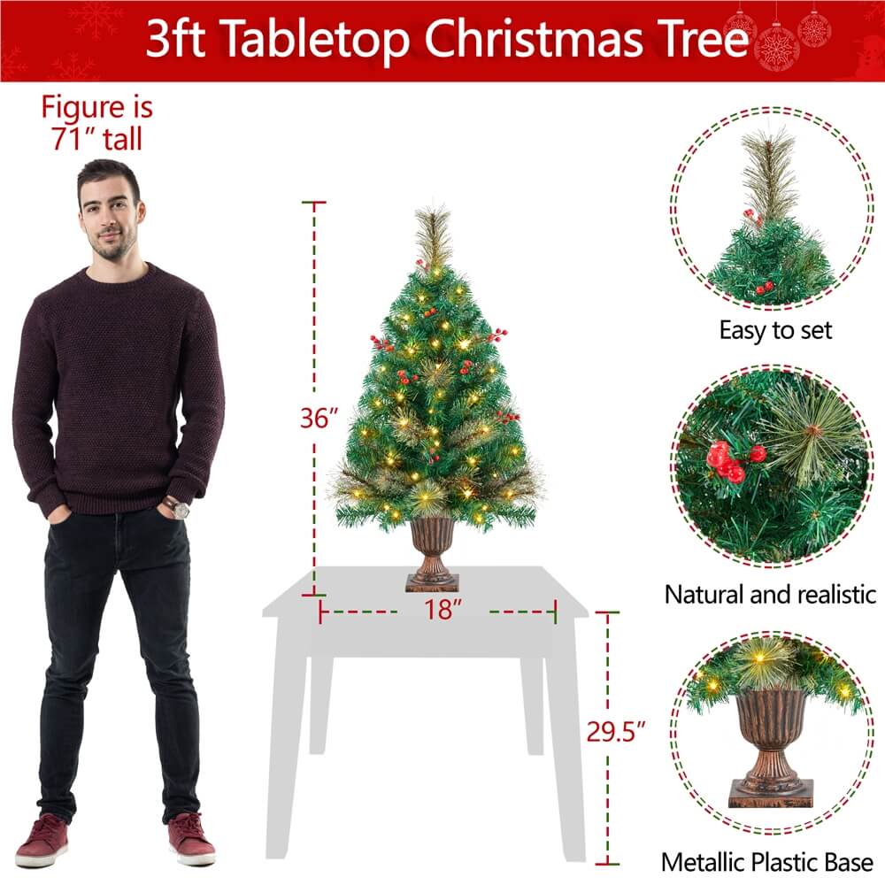 Yaheetech 3ft Tabletop Christmas Tree *2 - Image 3