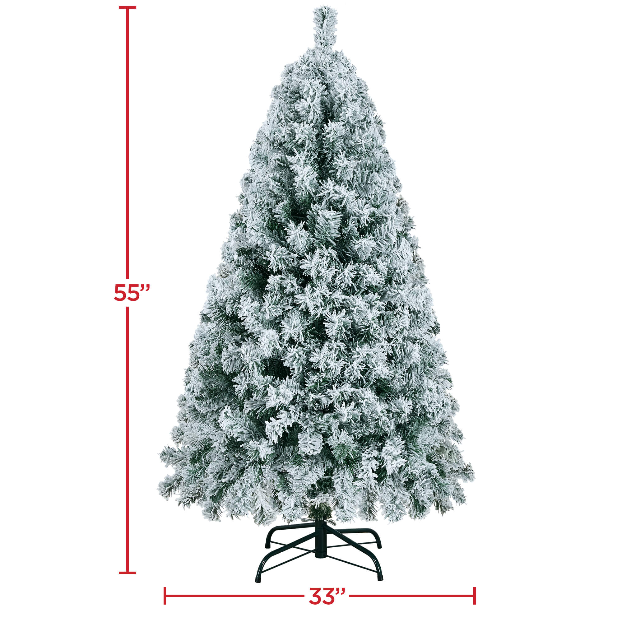 Yaheetech 4.5’ Pre-lit Flocked Artificial Christmas Tree - Image 4