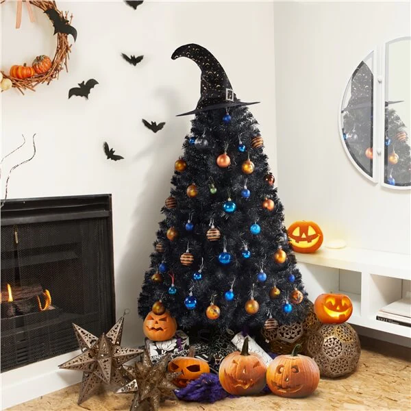 Yaheetech 4.5ft Halloween Black Artificial Christmas Tree - Image 6