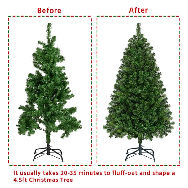 Yaheetech 4.5Ft Pre-Lit Artificial Hinged Christmas Tree - Image 5