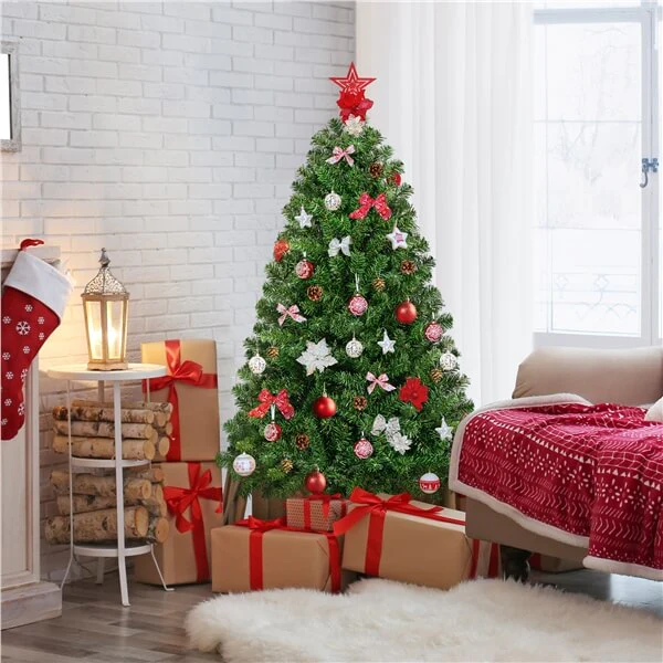 Yaheetech 4.5Ft Pre-Lit Artificial Hinged Christmas Tree - Image 7