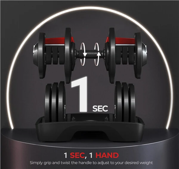 Yaheetech Adjustable Dumbbell 90lbs - Image 3