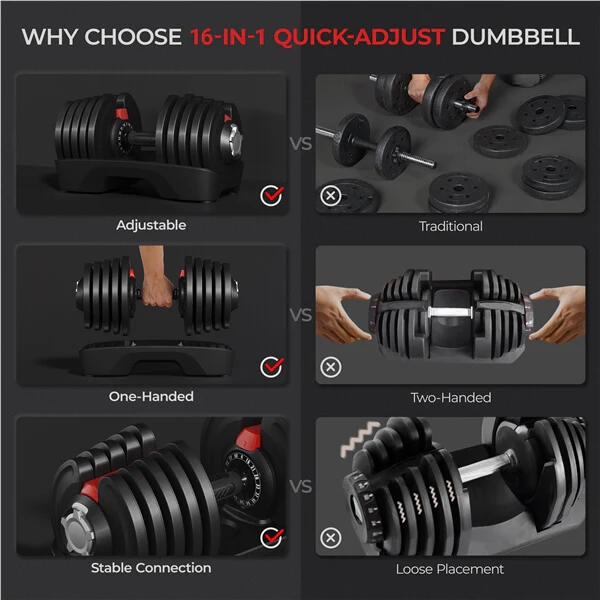 Yaheetech Adjustable Dumbbell 90lbs - Image 5