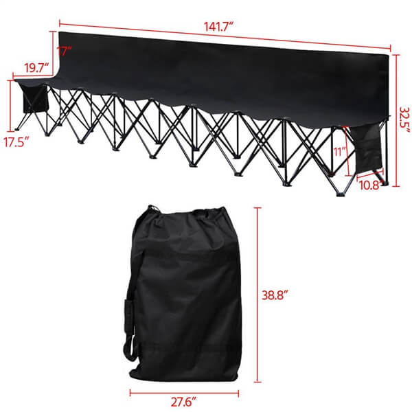 Yaheetech 8 Seats Portable Folding Bench - Image 4