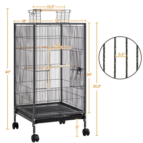 Yaheetech 40 Inch Wrought Iron Bird Cage - Image 3