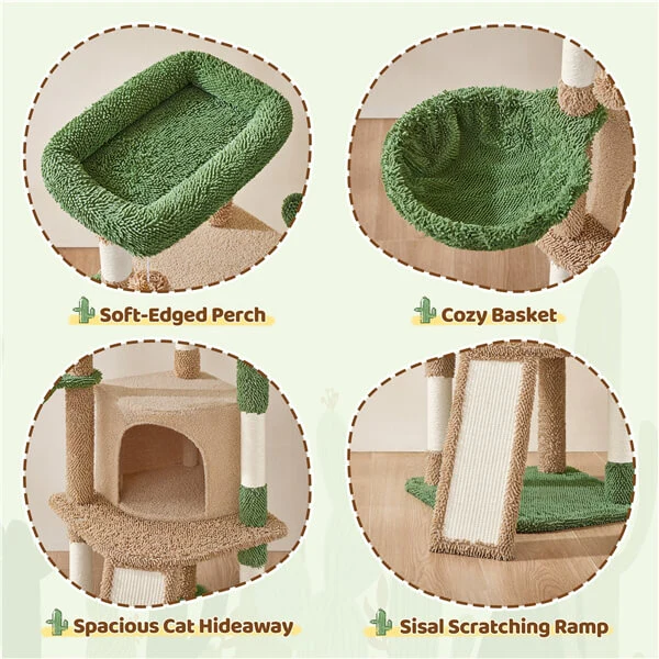 Yaheetech 42″ H Cactus Cat Tree - Image 16