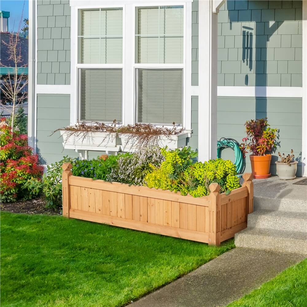 Yaheetech 43.5″ L × 16″ W × 14″ H Wooden Raised Garden Bed - Image 7