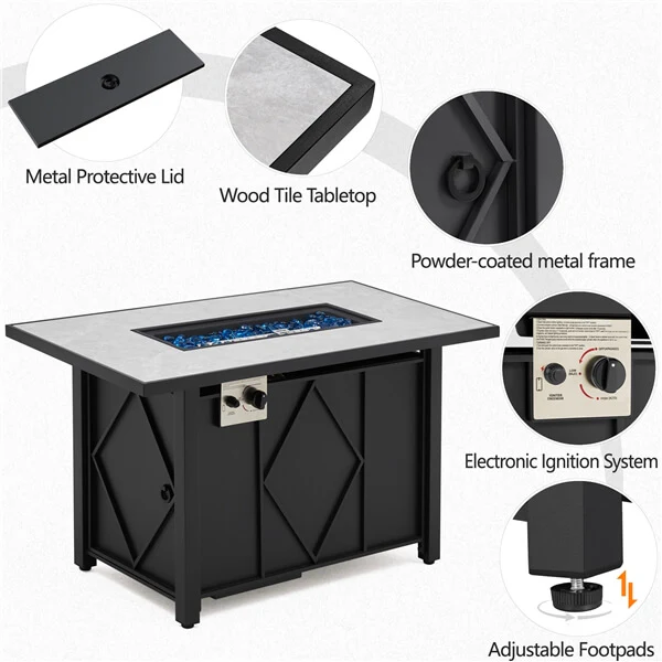 Yaheetech 43” Fire Pit Table - Image 4