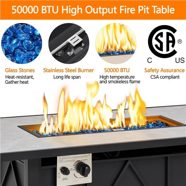Yaheetech 43” Fire Pit Table - Image 5