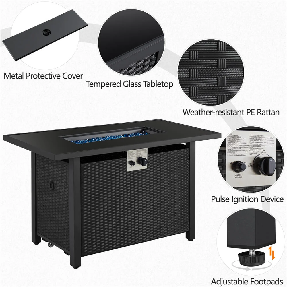 Yaheetech 43 Inch Propane Fire Pit Table - Image 4