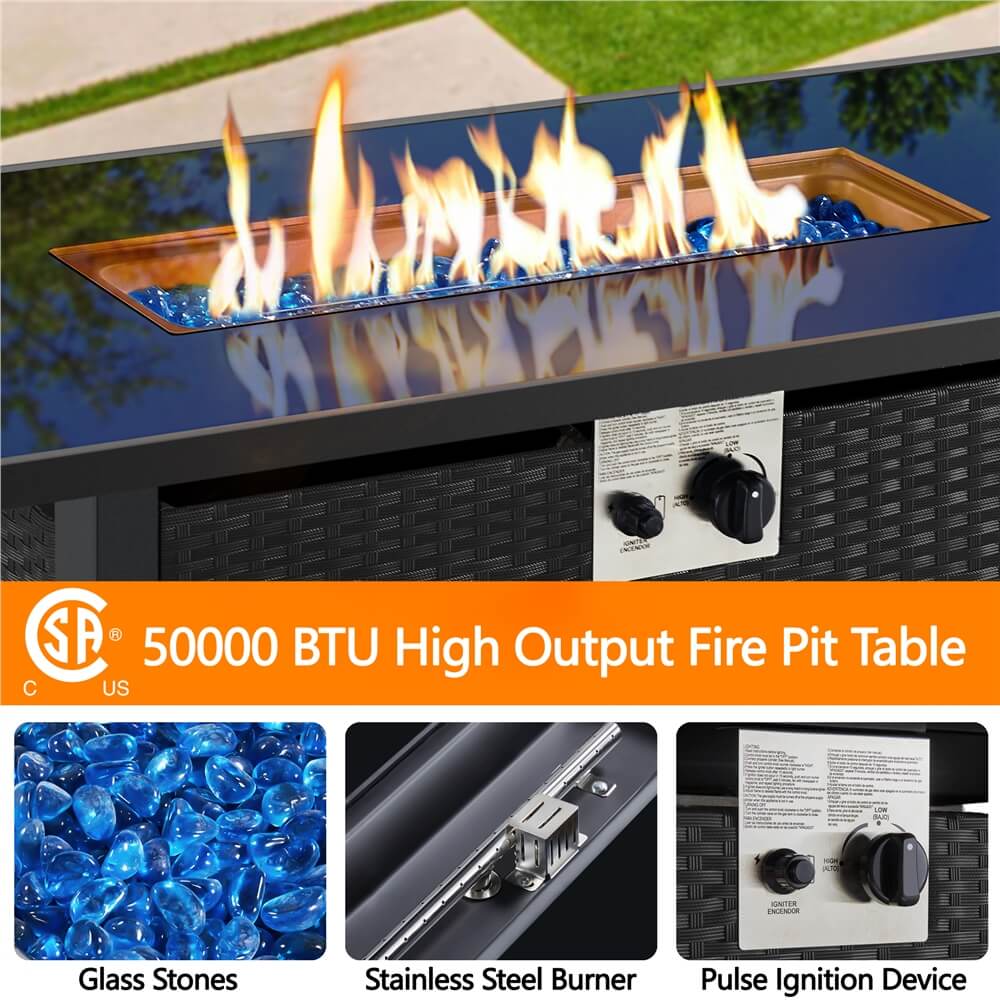 Yaheetech 43 Inch Propane Fire Pit Table - Image 5