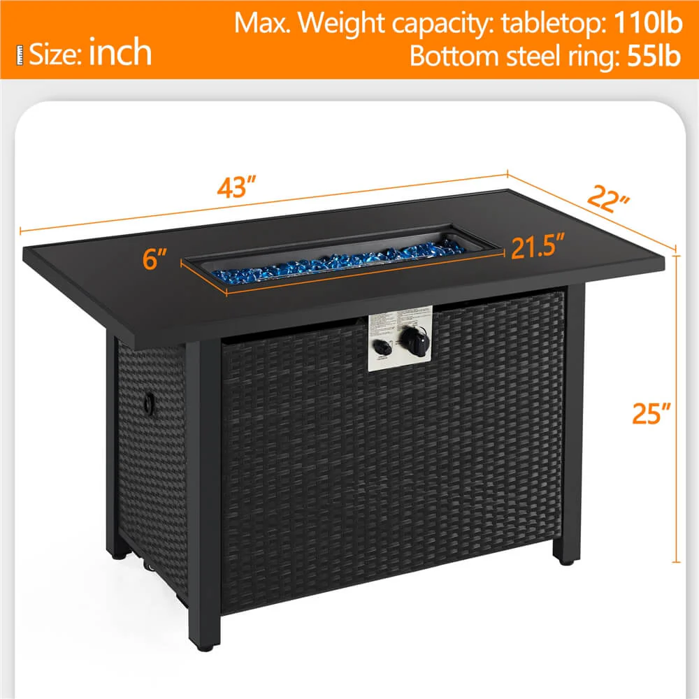 Yaheetech 43’’ Propane Fire Pit Table - Image 4