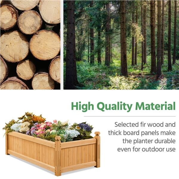 Yaheetech 46″ L × 23.5″ W × 16″ H Wooden Raised Garden Bed - Image 4