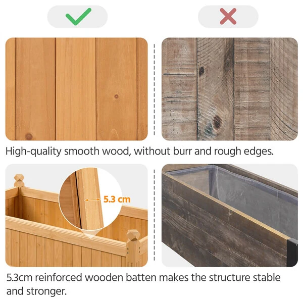 Yaheetech 46″ L × 23.5″ W × 16″ H Wooden Raised Garden Bed - Image 7