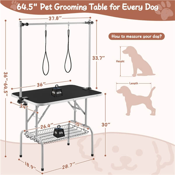 Yaheetech 46'' Pet Grooming Table for Large Dogs Maximum Capacity Up to 265Lb - Image 4