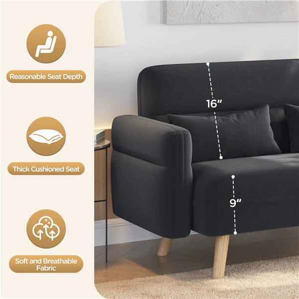 Yaheetech 46" Small Modern Fabric Sofa - Image 4