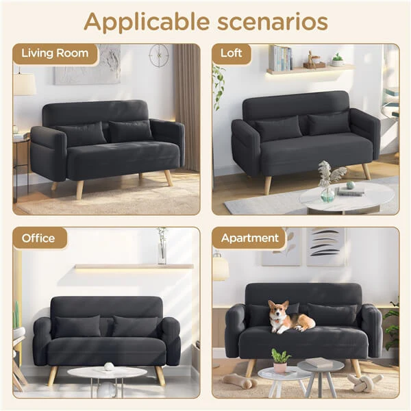 Yaheetech 46" Small Modern Fabric Sofa - Image 6