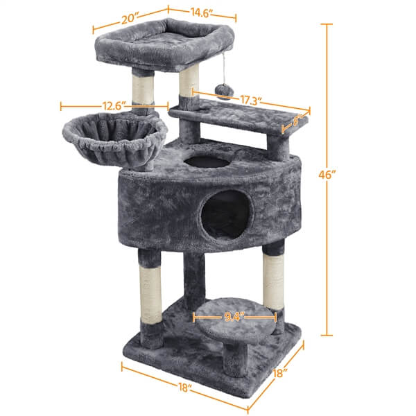 Yaheetech 46in Cat Tree for Indoor Cats - Image 3