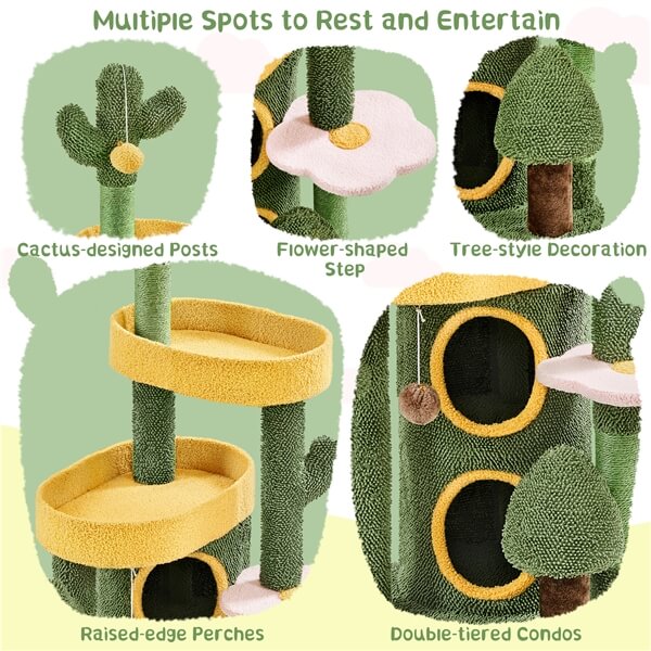 Yaheetech 48.5″ H Oasis-themed Cat Tree - Image 8