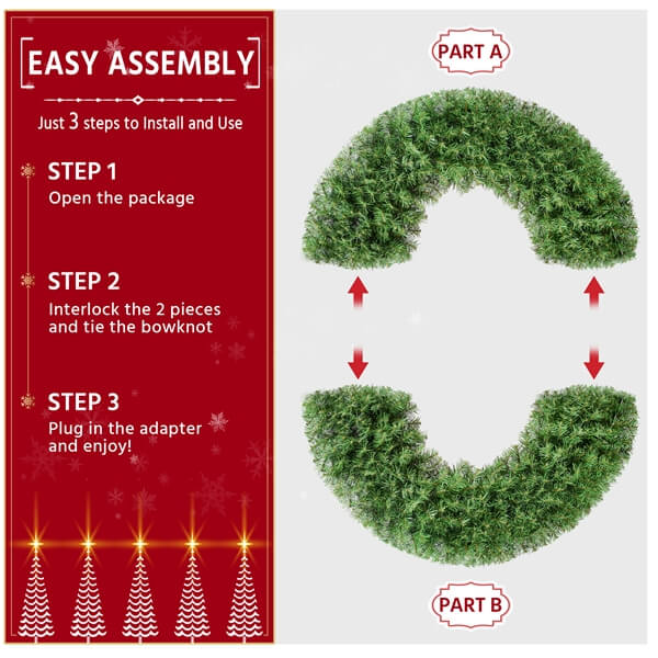 Yaheetech 48in Artificial Christmas Wreath - Image 6