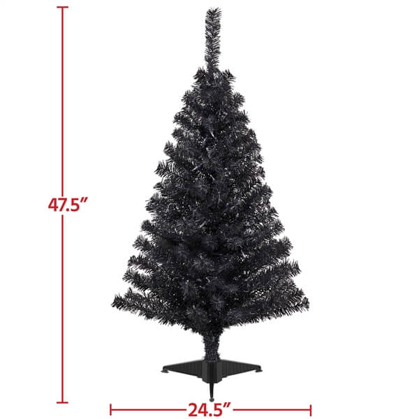 Yaheetech 4Ft Pre-Lit Black Artificial Christmas Tree - Image 3