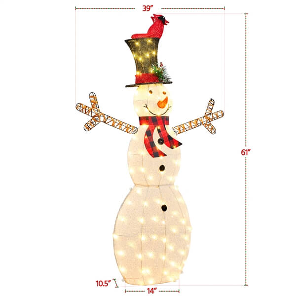 Yaheetech 5 FT Lighted Christmas Snowman - Image 3