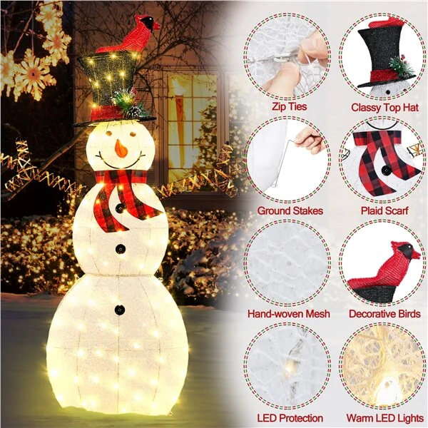 Yaheetech 5 FT Lighted Christmas Snowman - Image 4