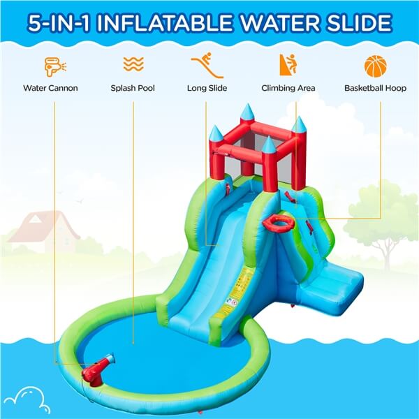 Yaheetech 5-in-1 Outdoor Blow up Water Slide for Kids Aged 3-8 - Image 7