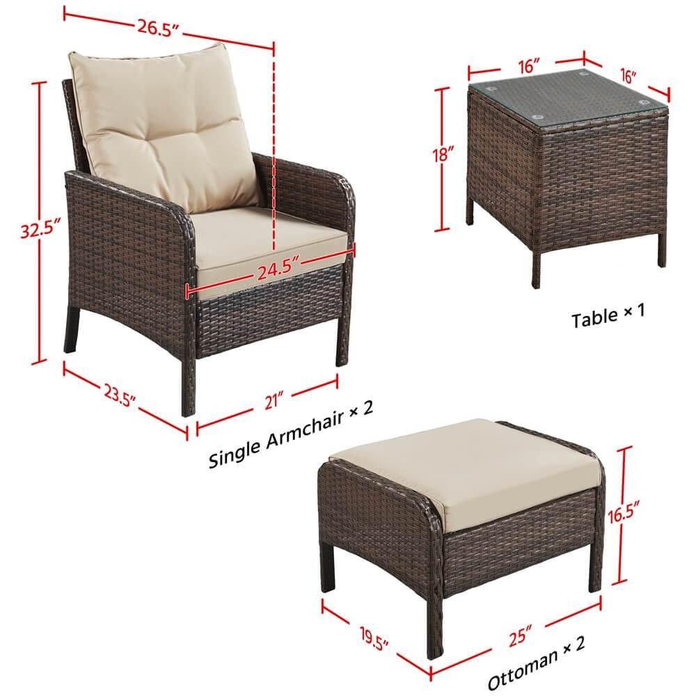 Yaheetech 5-Piece Outdoor Conversation Set - Image 3
