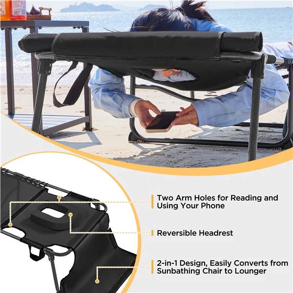 Yaheetech 5 Position Folding Tanning Chair - Image 9