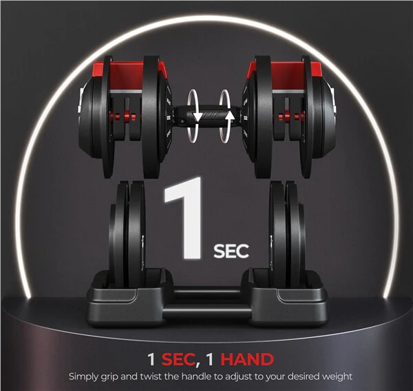 Yaheetech 52.5lbs Fast Adjust Dumbbells - Image 5