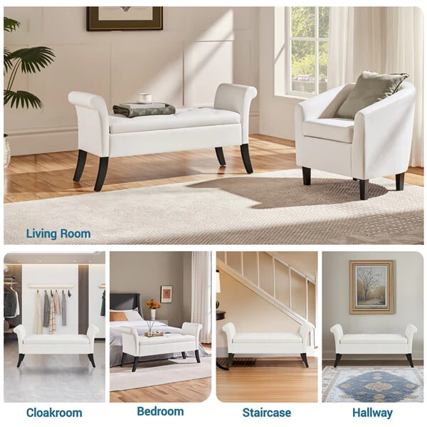 Yaheetech 52in Ottoman Bench Folding Storage Ottoman Bench - Image 6