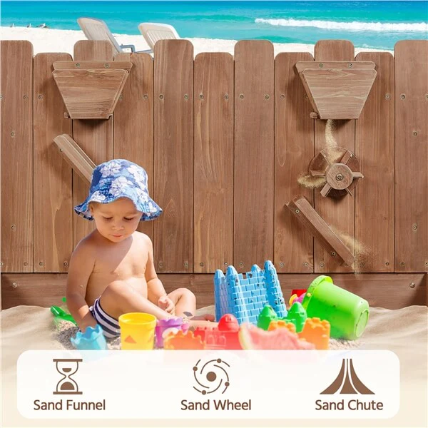 Yaheetech 53× 44.5in Wood Sand Box for Kids Ages 3-8 - Image 7