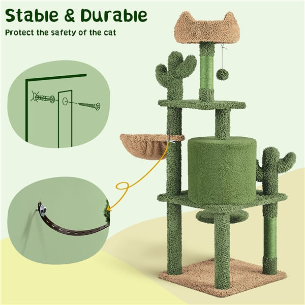 Yaheetech  53''H Cat Cactus Tree - Image 6