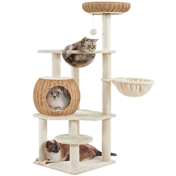Yaheetech 54in Rattan Cat Tree - Image 3