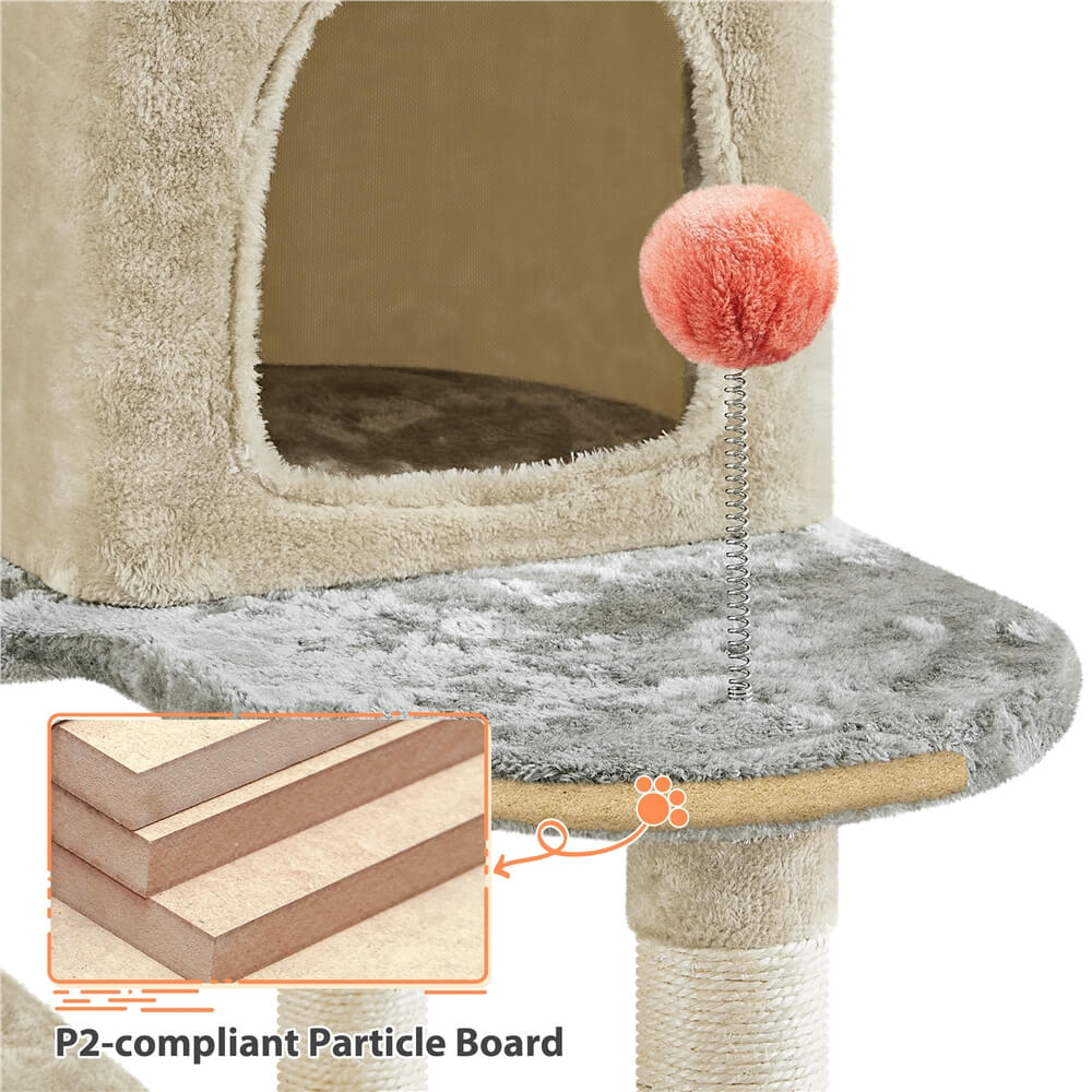 Yaheetech 57.5in Cat Paw-Shaped Cat Tree - Image 4