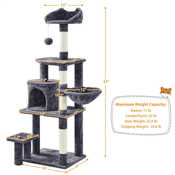 Yaheetech 57″ Tall Cat Tree - Image 3