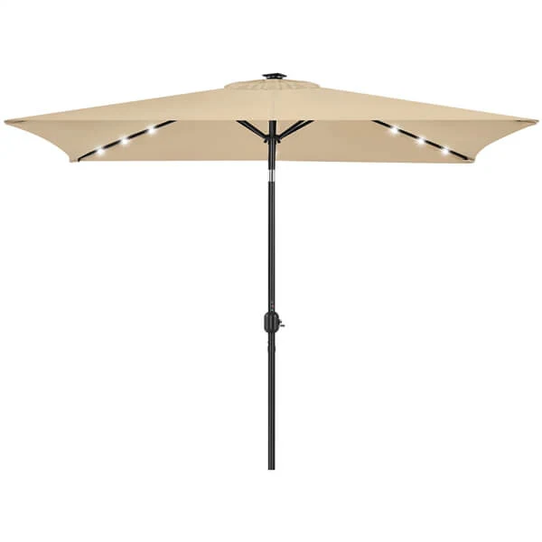 Yaheetech 6.5x10FT Rectangular Patio Umbrella Solar Powered Outdoor Table Market Umbrella - Image 2