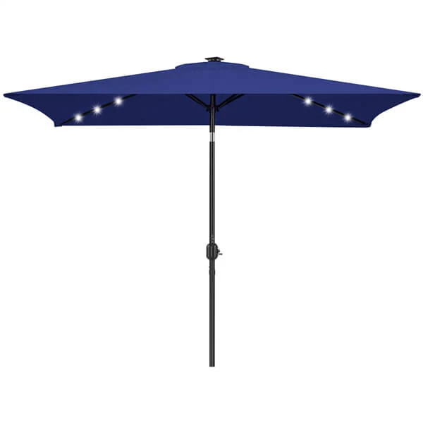 Yaheetech 6.5x10FT Rectangular Patio Umbrella Solar Powered Outdoor Table Market Umbrella - Image 3