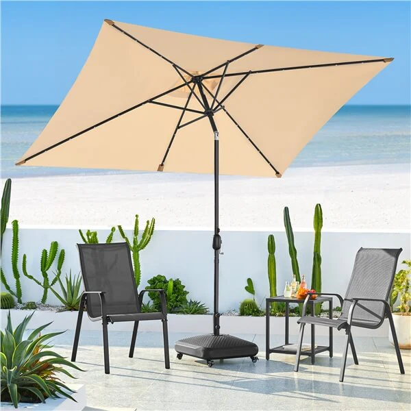 Yaheetech 6.5x10FT Rectangular Patio Umbrella Solar Powered Outdoor Table Market Umbrella - Image 9