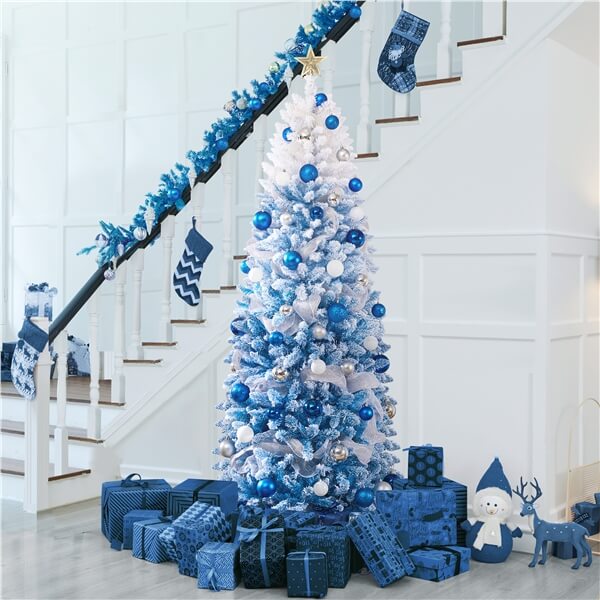 Yaheetech Pre-lit Snow Flocked Pencil Christmas Tree - Image 15