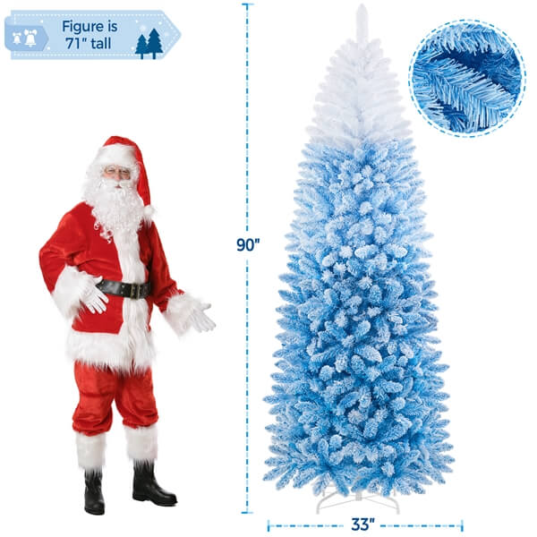 Yaheetech Pre-lit Snow Flocked Pencil Christmas Tree - Image 4