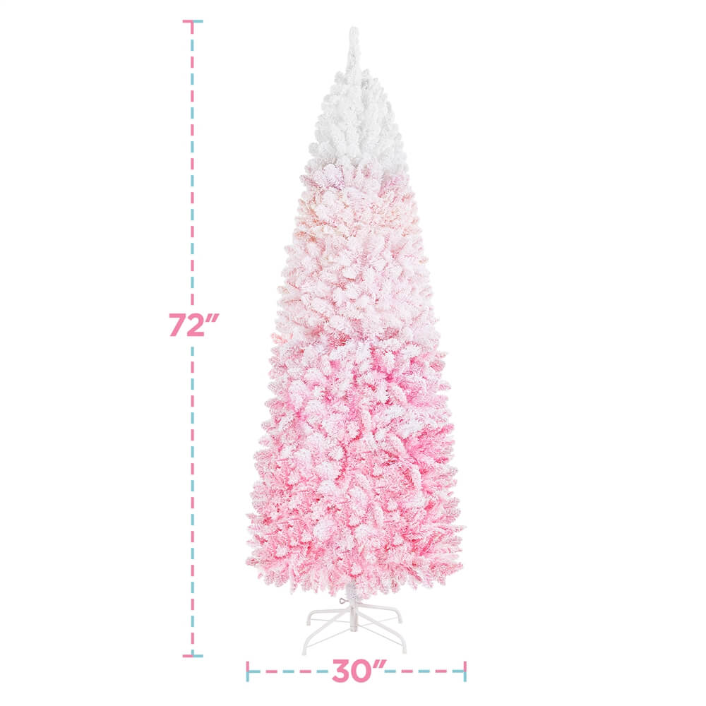 Yaheetech Pre-lit Snow Flocked Pencil Christmas Tree - Image 7
