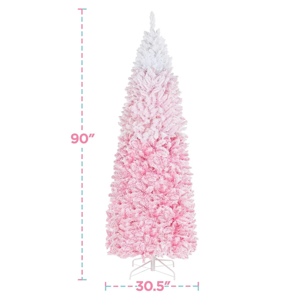 Yaheetech Pre-lit Snow Flocked Pencil Christmas Tree - Image 8