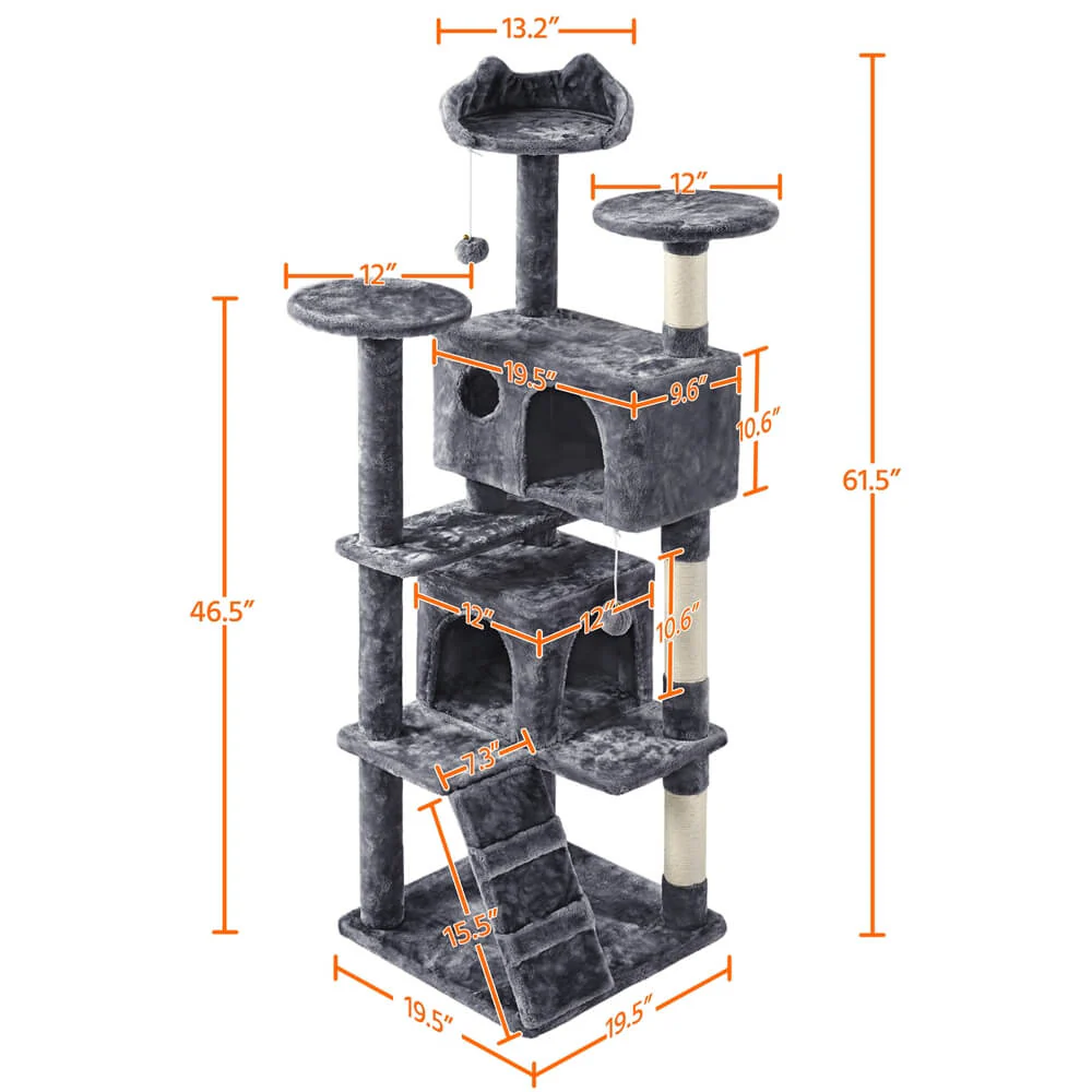 Yaheetech 61.5''H Cat Tree Condo - Image 2