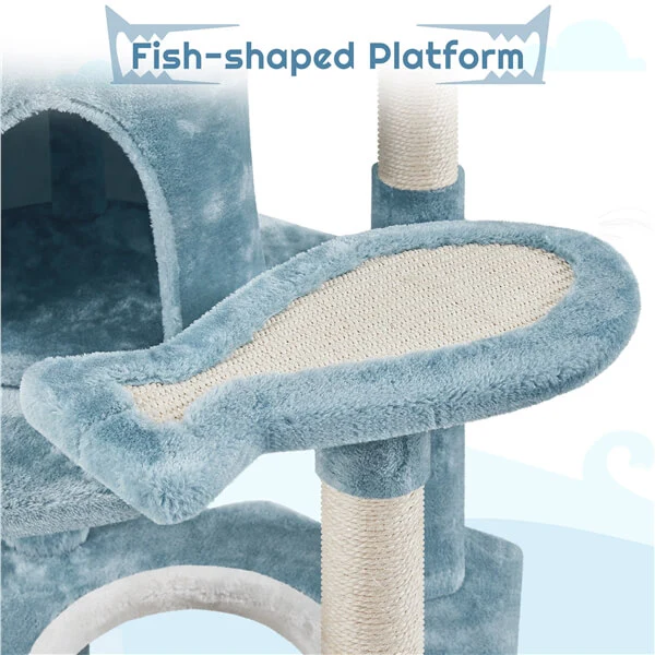 Yaheetech 61in Tall Ocean-Themed Cat Tree - Image 4