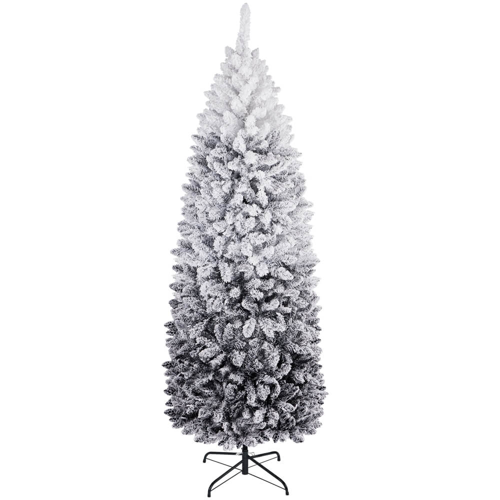 Yaheetech 6Ft/7.5Ft Pre-lit Flocked  Artificial Christmas Tree - Image 2