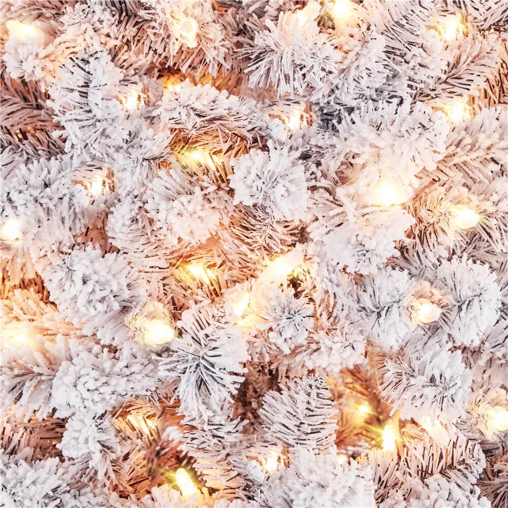 Yaheetech 6Ft/7.5Ft Pre-lit Flocked  Artificial Christmas Tree - Image 5