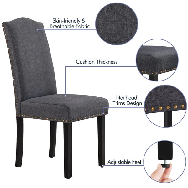 Yaheetech 6PCS Fabric Dining Chairs - Image 5