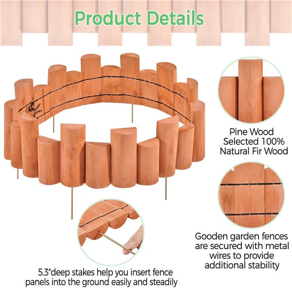 Yaheetech 6pcs Garden Wooden Short Fence - Image 8